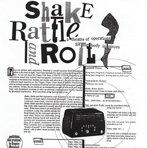 Extrait du script de Shake, Rattle, Roll © Gregory Whitehead